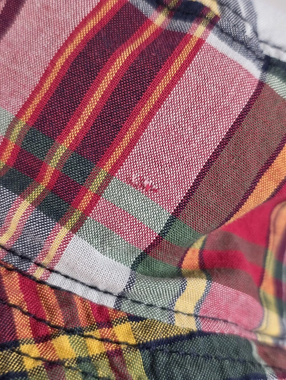 Polo Ralph Lauren Reversible Madras Plaid Bucket Hat Youth S/M Pony Logo Preppy
